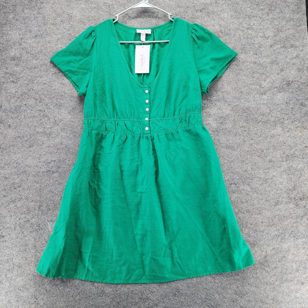 Isabel Ingrid Dress Womens Small Short Sleeve V Neck Green
